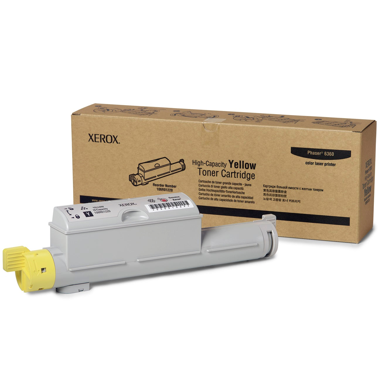 Absolute Toner Xerox 106R01220 Genuine High Capacity Yellow Toner Cartridge For Phaser 6360 printers Original Xerox Cartridges