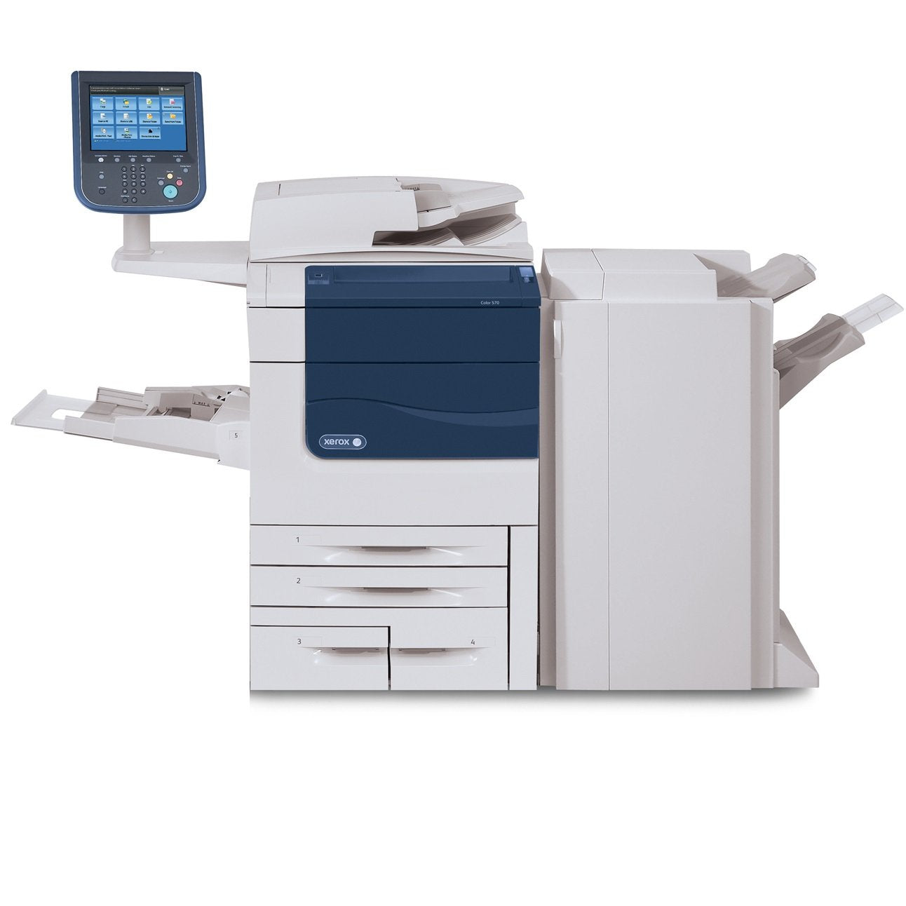 Absolute Toner $125/month Xerox Color 550 Production Printer Copier Scanner Booklet Maker Finisher Print Shop photocopier REPOSSESSED Office Copiers In Warehouse