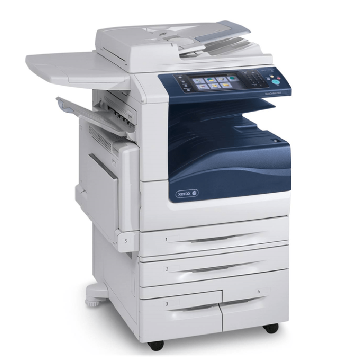 Absolute Toner Xerox WorkCentre 7855 Color Laser Multifunctional Printer Copier, Scanner With 4 Paper Cassettes (2 Large Capacity), LCD, 11x17 Showroom Color Copiers