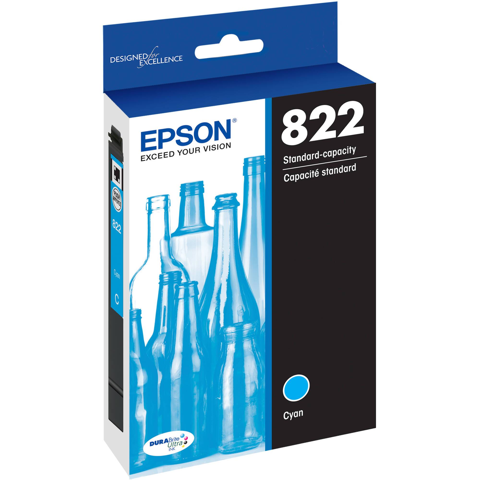 Absolute Toner T822220-S Epson EPSON T822 Standard Capacity Cyan Ink Cartridge Original Epson Cartridge