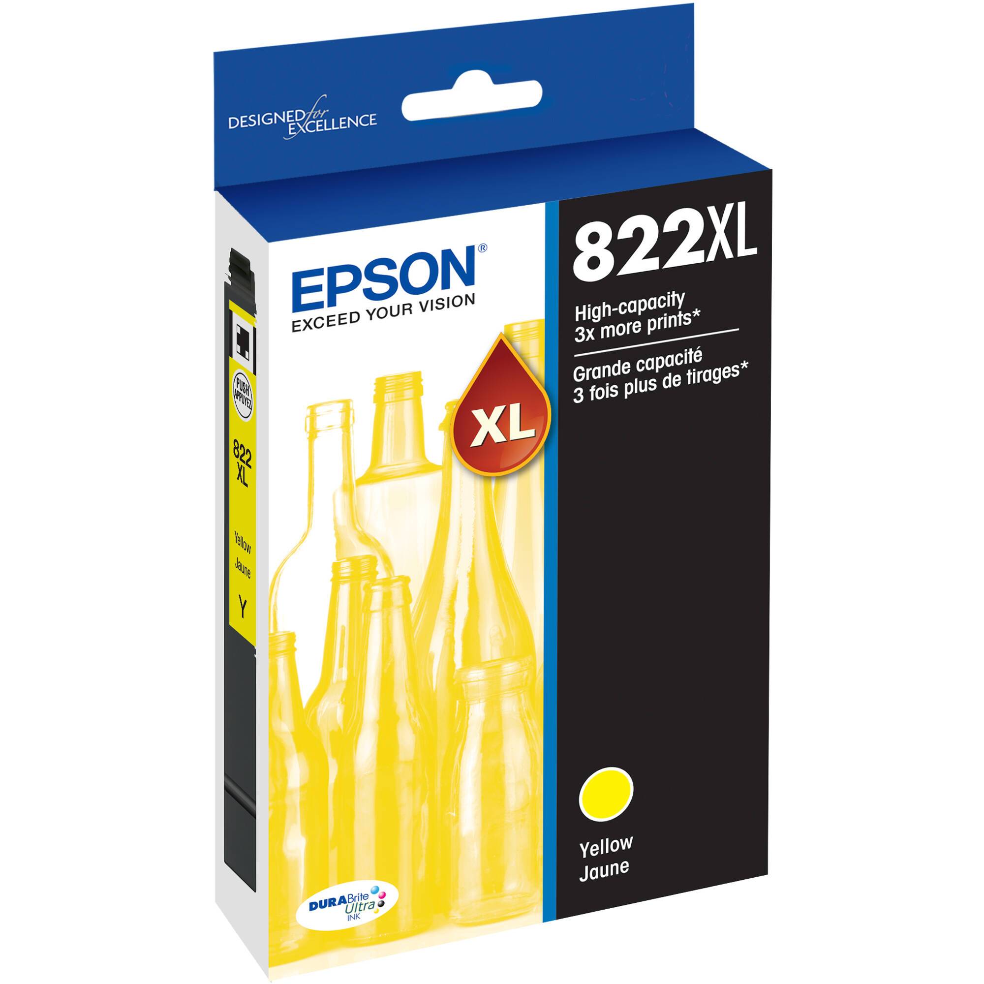Absolute Toner Original OEM Genuine T822XL420-S EPSON T822 High Capacity Yellow Ink Cartridge Original Epson Cartridge