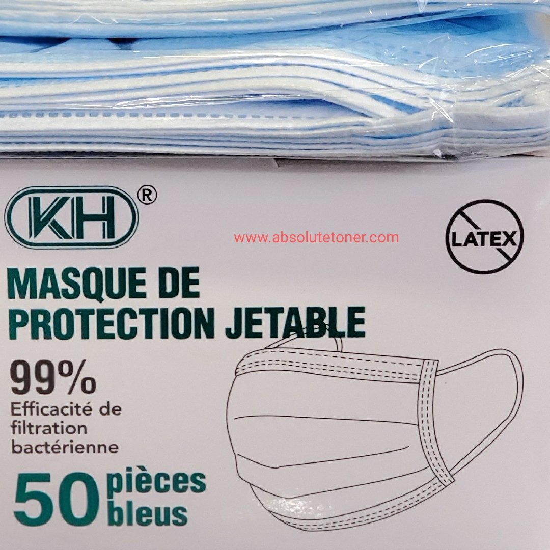 Absolute Toner 99% HIGH FILTRATION From $6.99 - MADE OF 99% HIGH FILTRATION FABRIC - TOP BRAND KH®️ Disposable 3 Ply Filter Safety Face Mask with adjustable bridge clip Face Mask