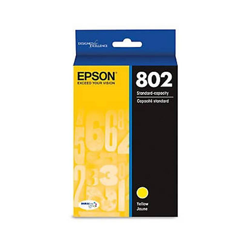 Absolute Toner Genuine Epson OEM 802 DURABrite Ultra Yellow Ink Cartridge (T802420) Original Epson Cartridges