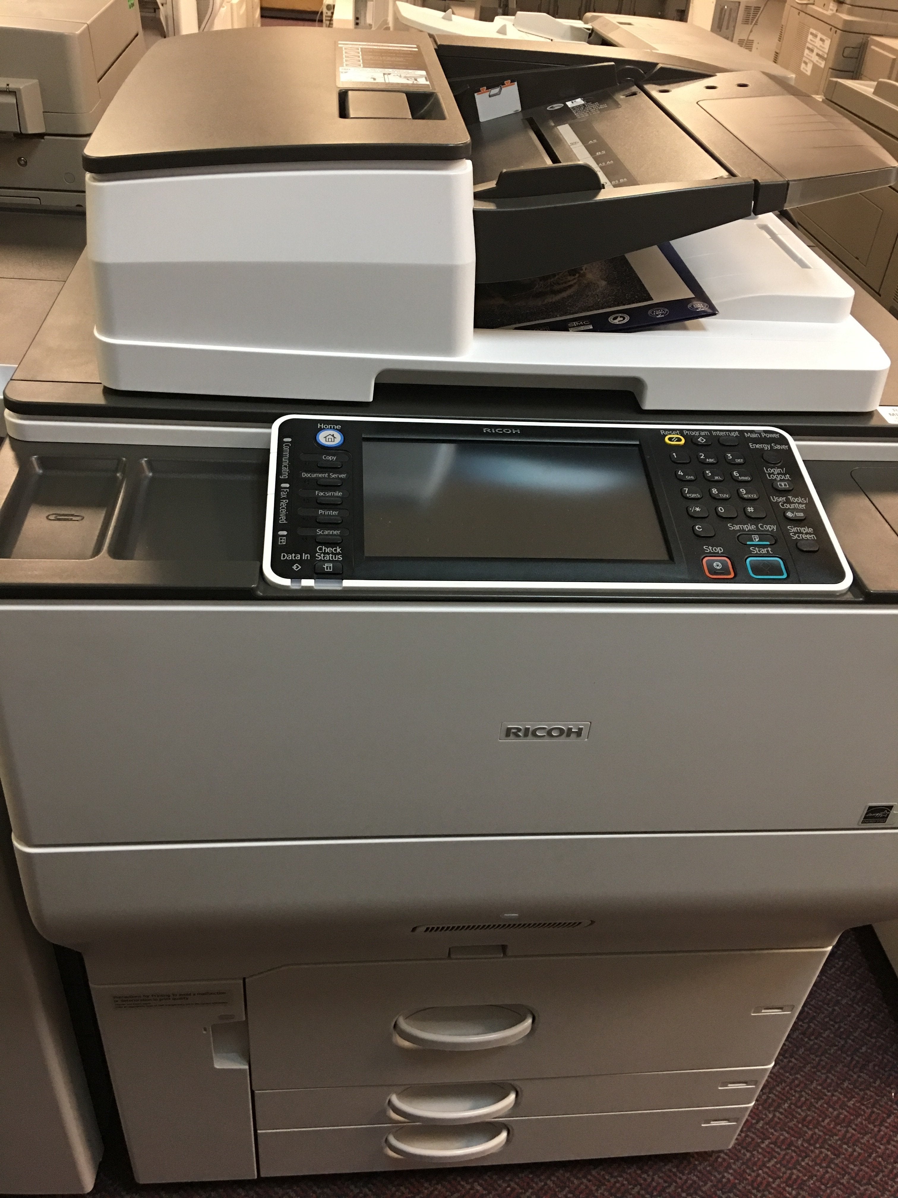 Absolute Toner Ricoh MP C6502 6502 Color Laser High Speed 65 PPM Production level Printer Copier Scanner 12x18 - Repossessed only 116k pages Warehouse Copier