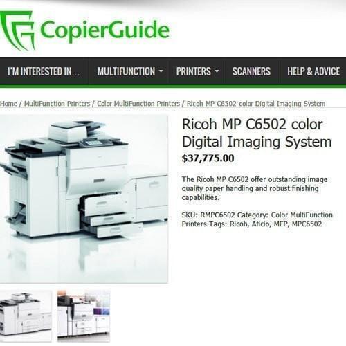 Absolute Toner $95/month NEW DEMO Ricoh MP C6502 Color ALL INCLUSIVE PREMIUM 65PPM Printer Copier Scanner - REPOSSESSED Lease 2 Own Copiers