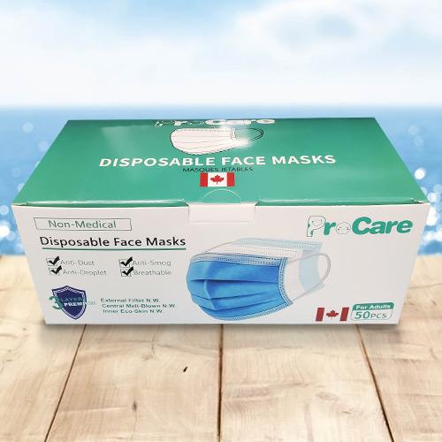 Absolute Toner From $14.95/BOX #1 Brand High Filtration ProCare TM® Medical Device Licence 12545/FDA Approved Disposable 3 Ply Safety Face Mask - Custom Made for the Canadian Market Face Mask